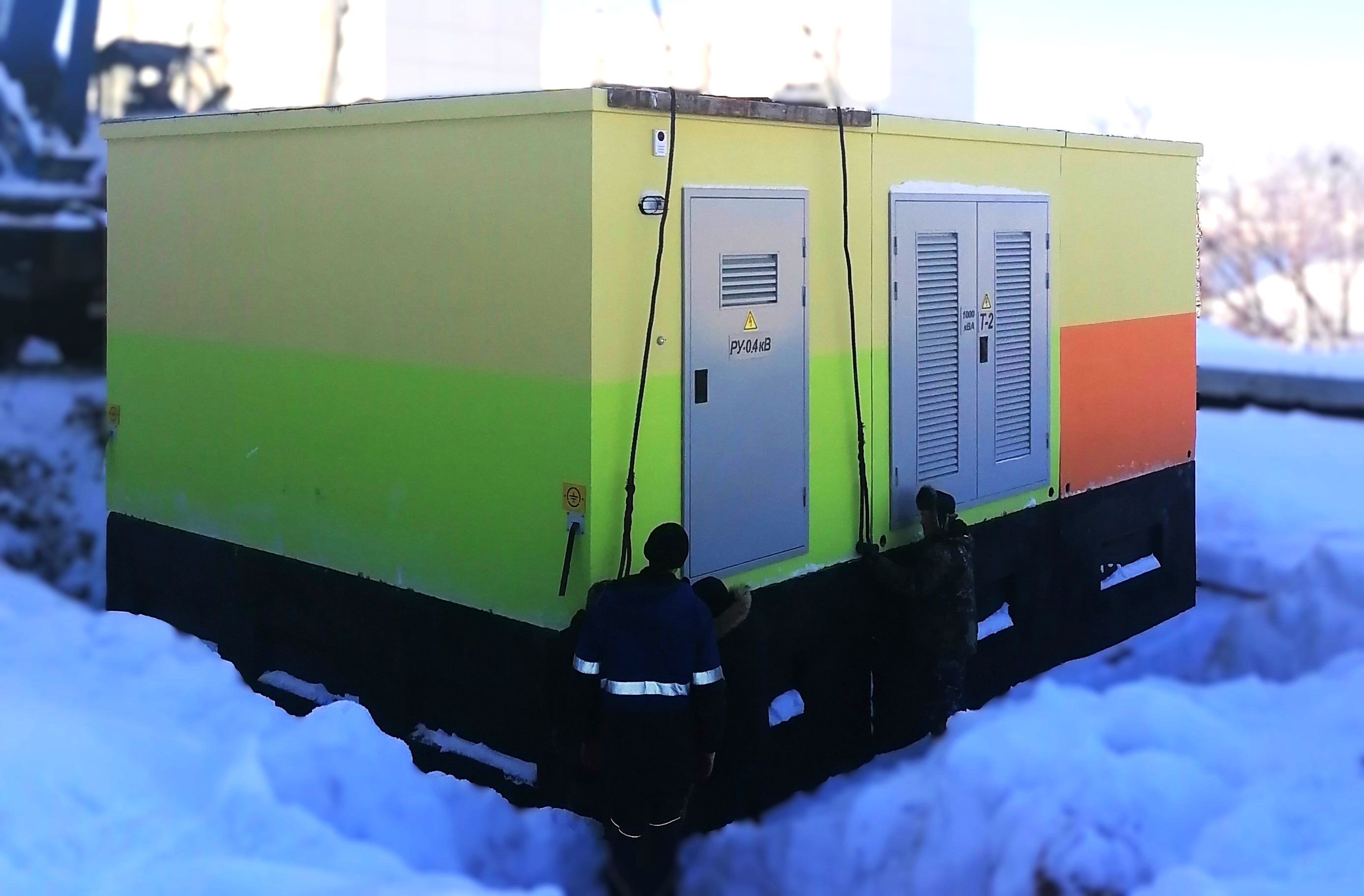 Комплектная двухтрансформаторная подстанция наружной установки блочная в бетонном корпусе